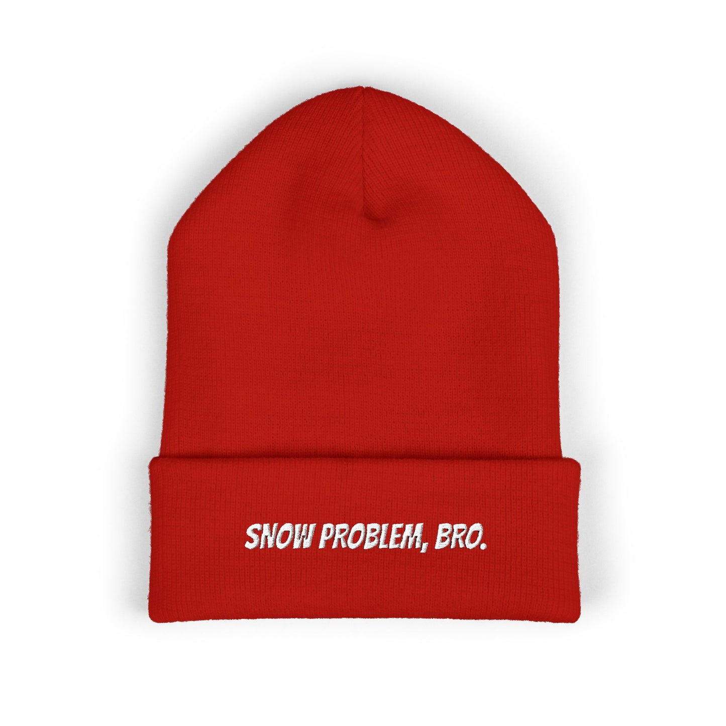 SNOW PROBLEM, BRO. beanie. Cozy winter hat for skiers, Snowboarders: Bro girl lifestyle co
