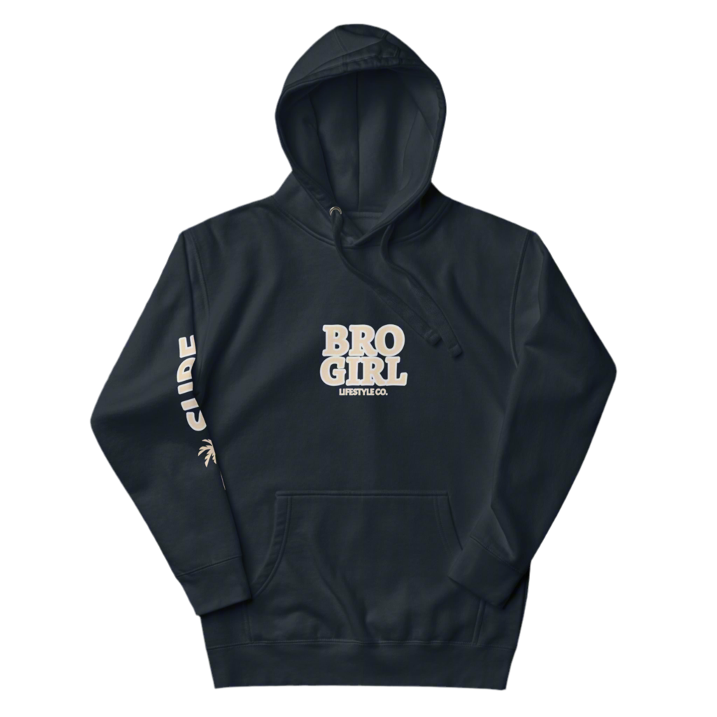 Bro Girl lifestyle SURF hoodie. Premium Unisex Pullover