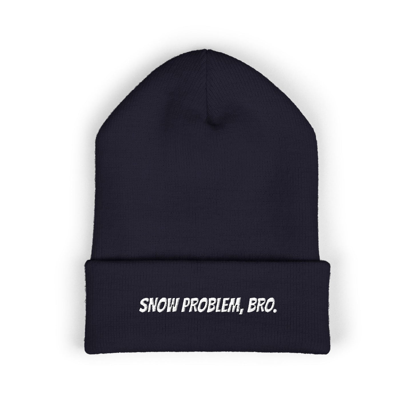 SNOW PROBLEM, BRO. beanie. Cozy winter hat for skiers, Snowboarders: Bro girl lifestyle co