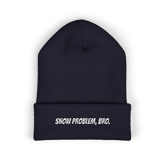 SNOW PROBLEM, BRO. beanie. Cozy winter hat for skiers, Snowboarders: Bro girl lifestyle co