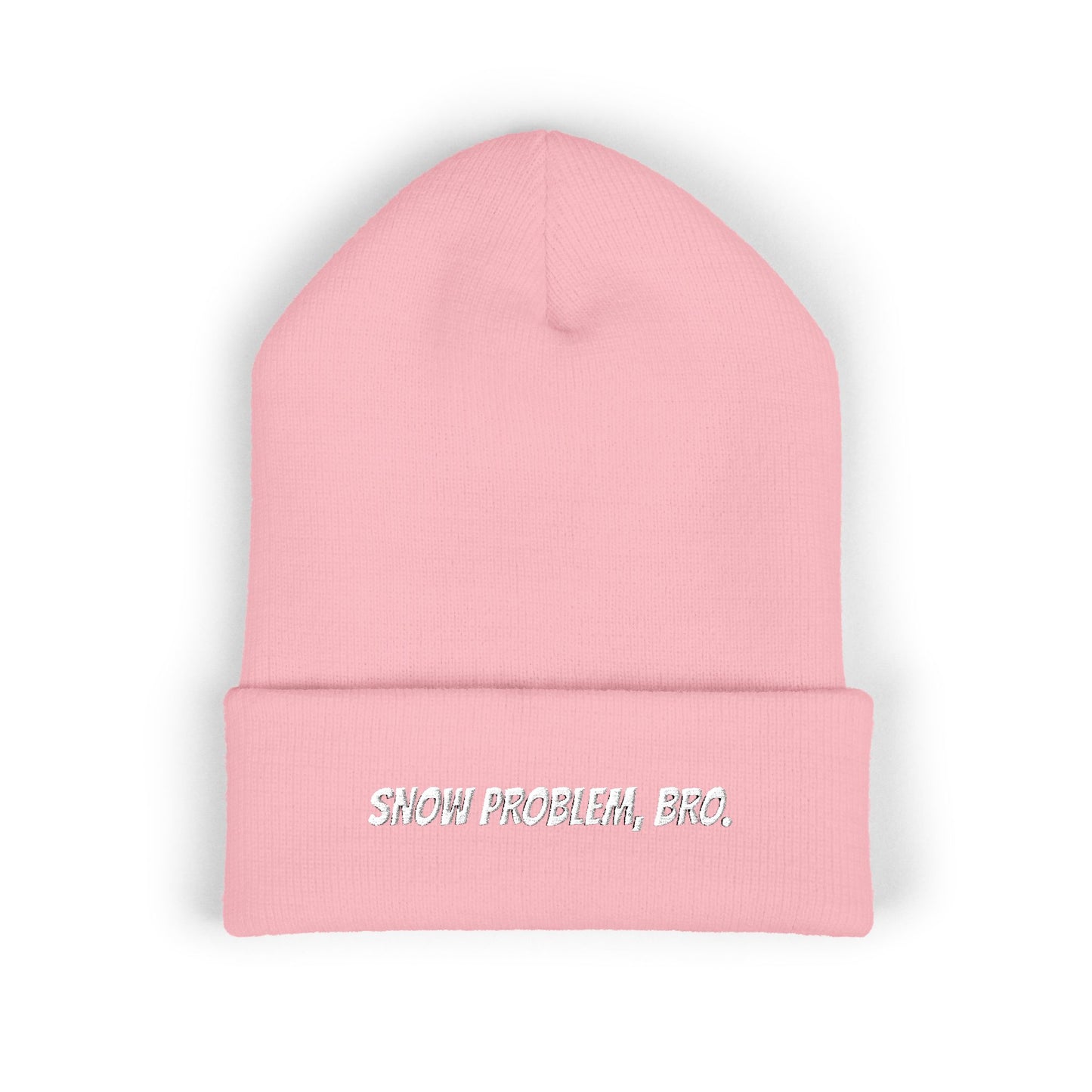 SNOW PROBLEM, BRO. beanie. Cozy winter hat for skiers, Snowboarders: Bro girl lifestyle co