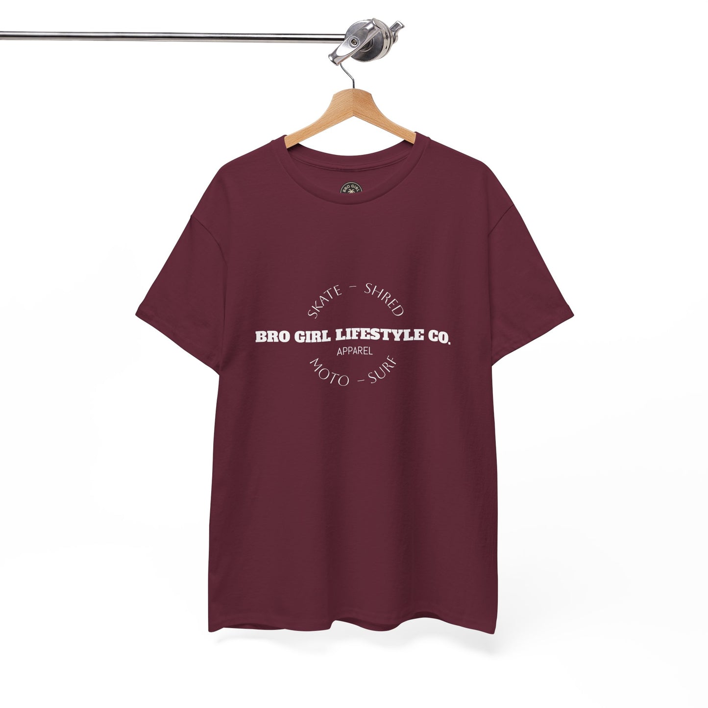 Bro Girl Lifestyle Co Heavyweight Tee. Moto, Surf, Skate, Shred Brand shirt.