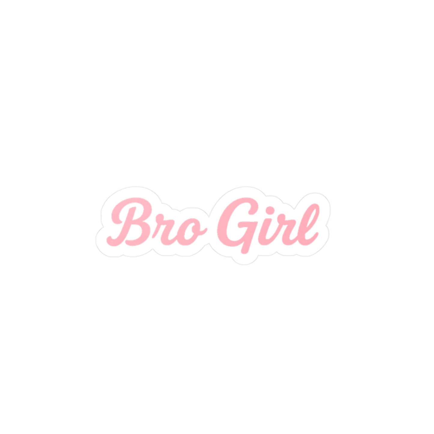 Bro Girl lifestyle Sticker Pink Kiss cut vinyl for laptop, car, or gear