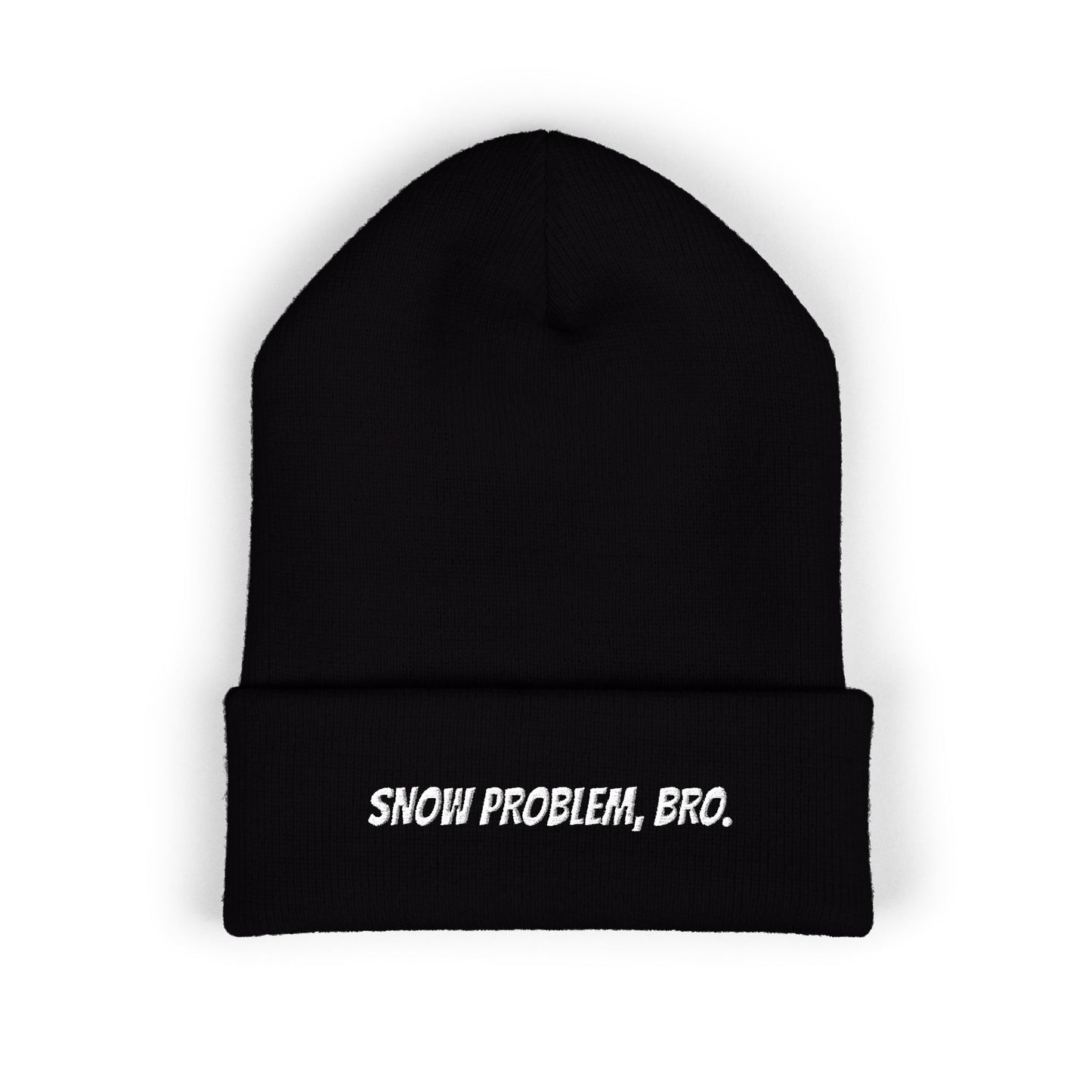 SNOW PROBLEM, BRO. beanie. Cozy winter hat for skiers, Snowboarders: Bro girl lifestyle co