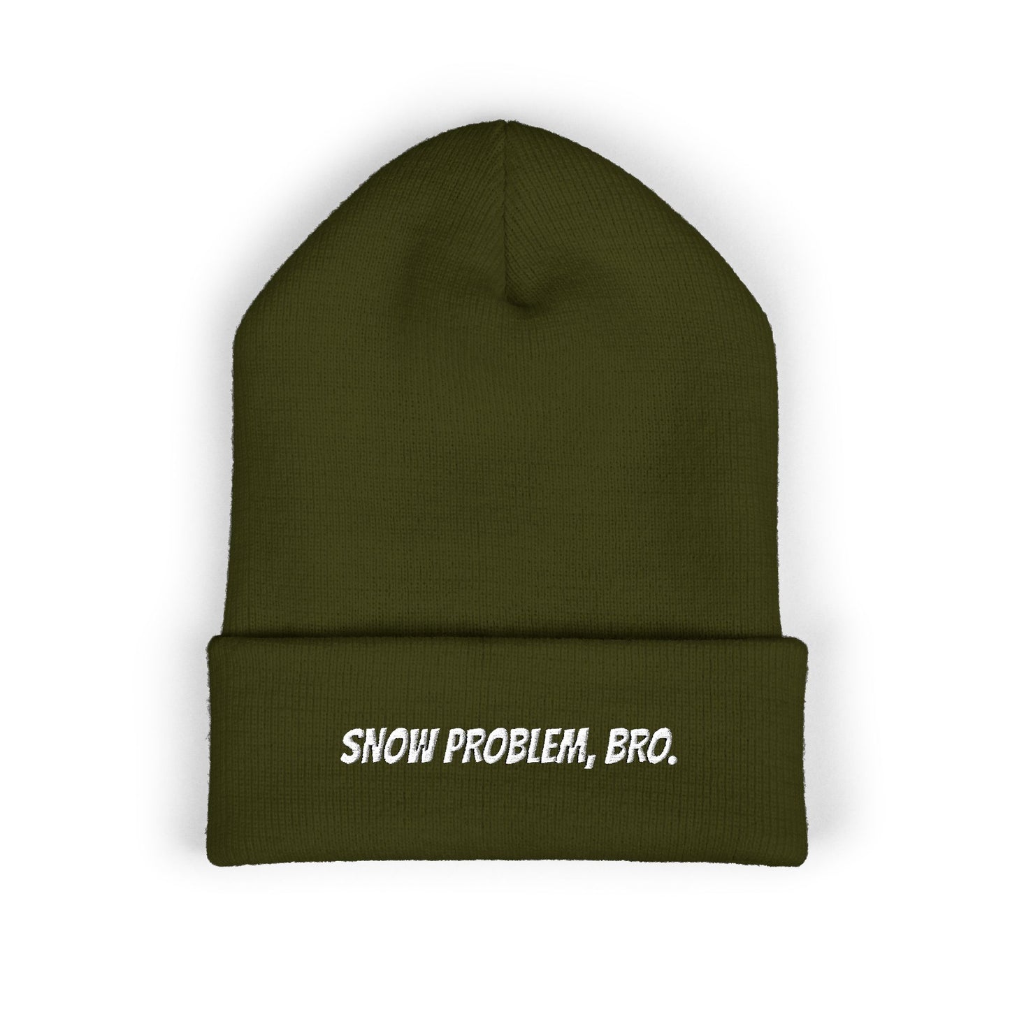 SNOW PROBLEM, BRO. beanie. Cozy winter hat for skiers, Snowboarders: Bro girl lifestyle co