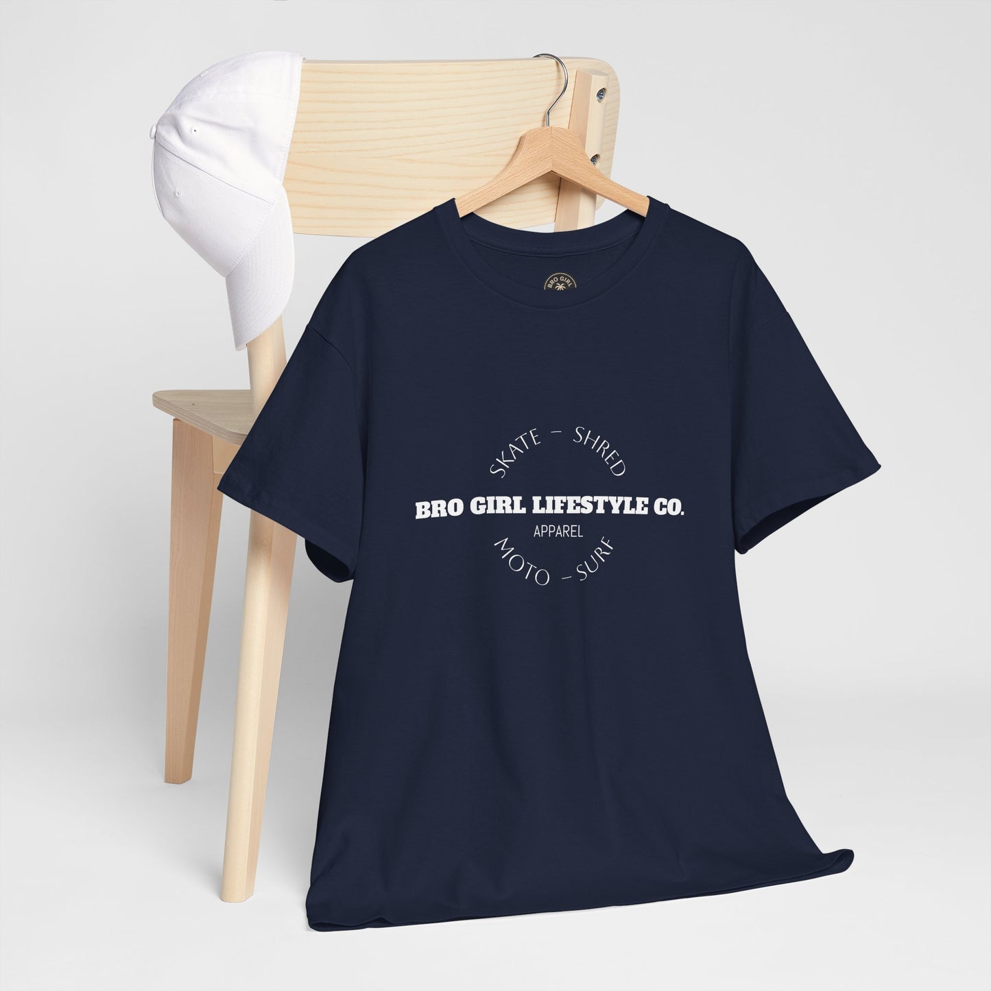 Bro Girl Lifestyle Co Heavyweight Tee. Moto, Surf, Skate, Shred Brand shirt.