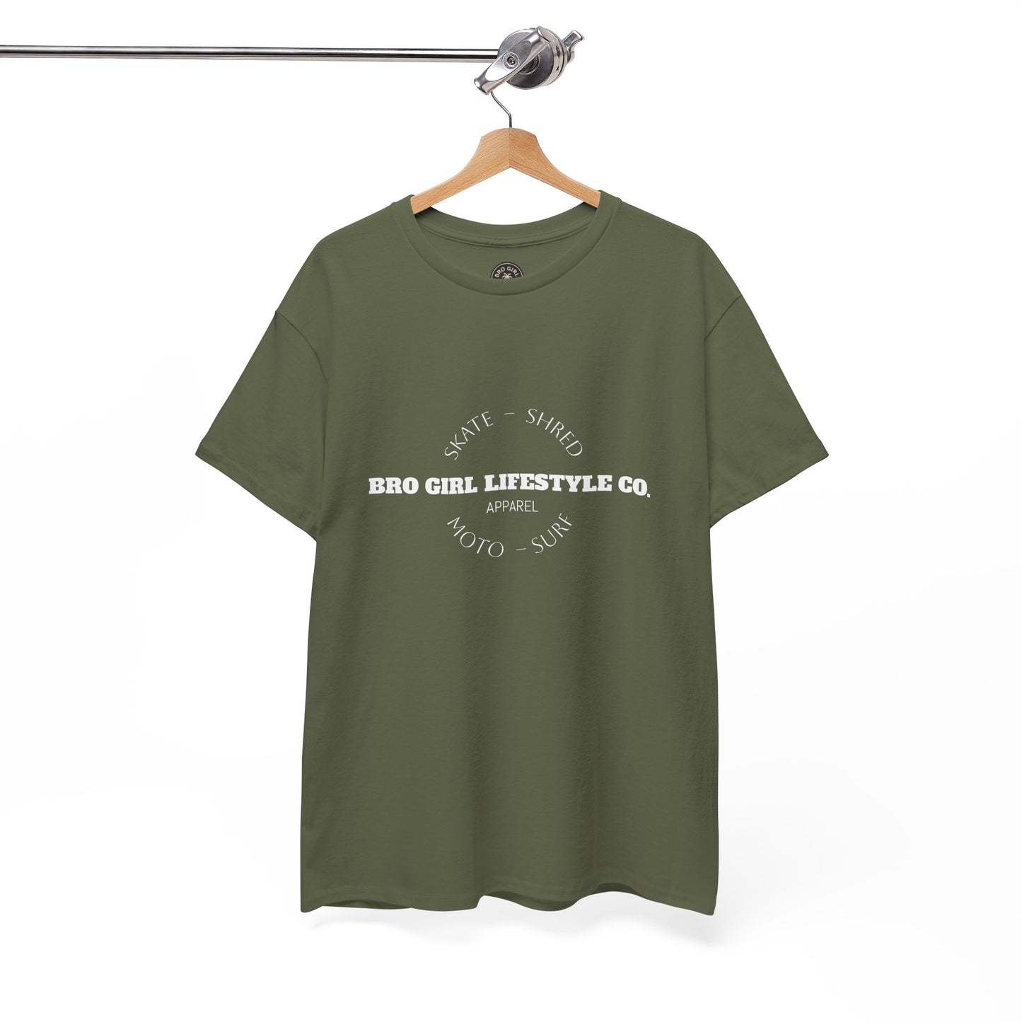 Bro Girl Lifestyle Co Heavyweight Tee. Moto, Surf, Skate, Shred Brand shirt.