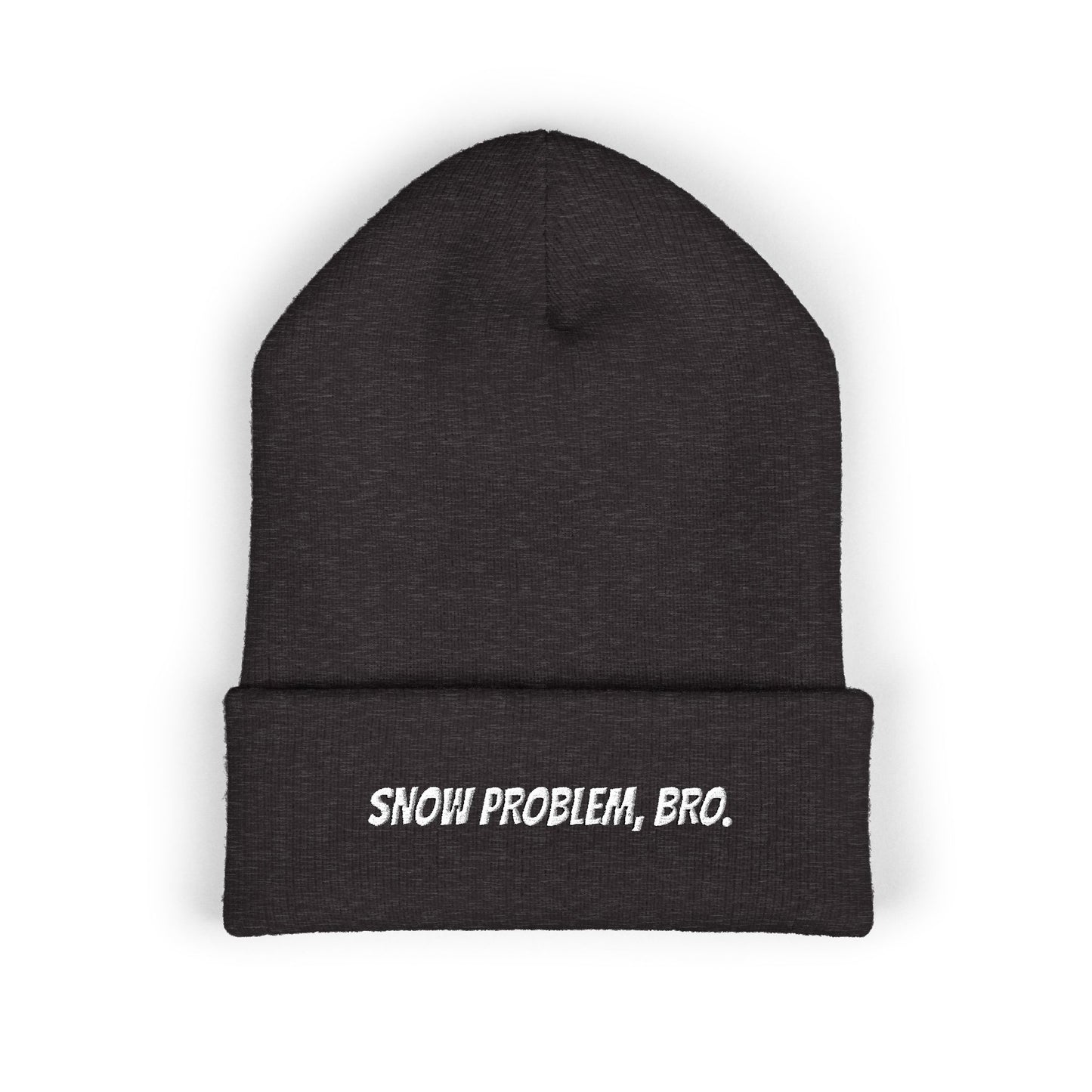 SNOW PROBLEM, BRO. beanie. Cozy winter hat for skiers, Snowboarders: Bro girl lifestyle co